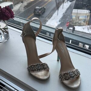 Betsey Johnson Champagne Beaded Heels